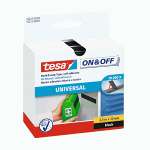 ON & OFF HOOK & LOOP  VELCRO TAPE (OFFICE) ,BLACK