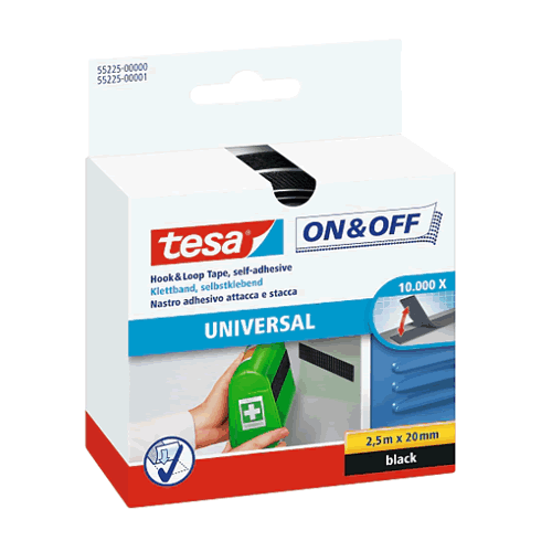 ON & OFF HOOK & LOOP VELCRO TAPE (OFFICE) ,BLACK