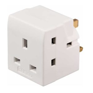 3-Way Block Plug for BS Standard Sockets