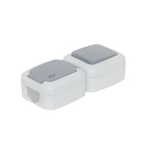 WEATHER PROOF - ONE WAY SWITCH + SCHUKO SOCKET WITH COVER (VERTICAL)